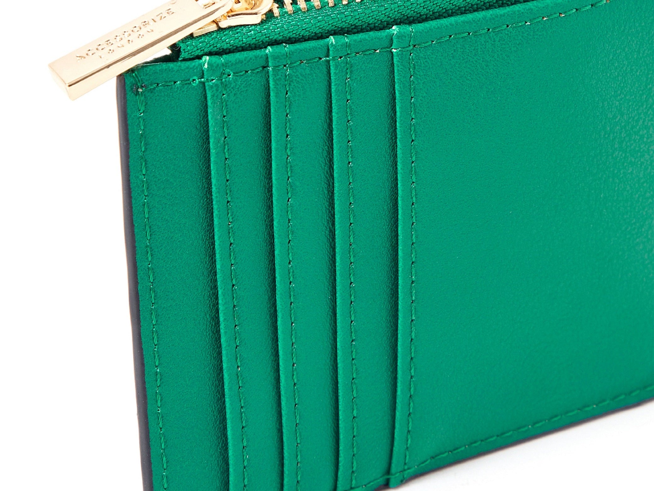 Accessorize London Women's Faux Leather Green Logo Cardholder Wallet