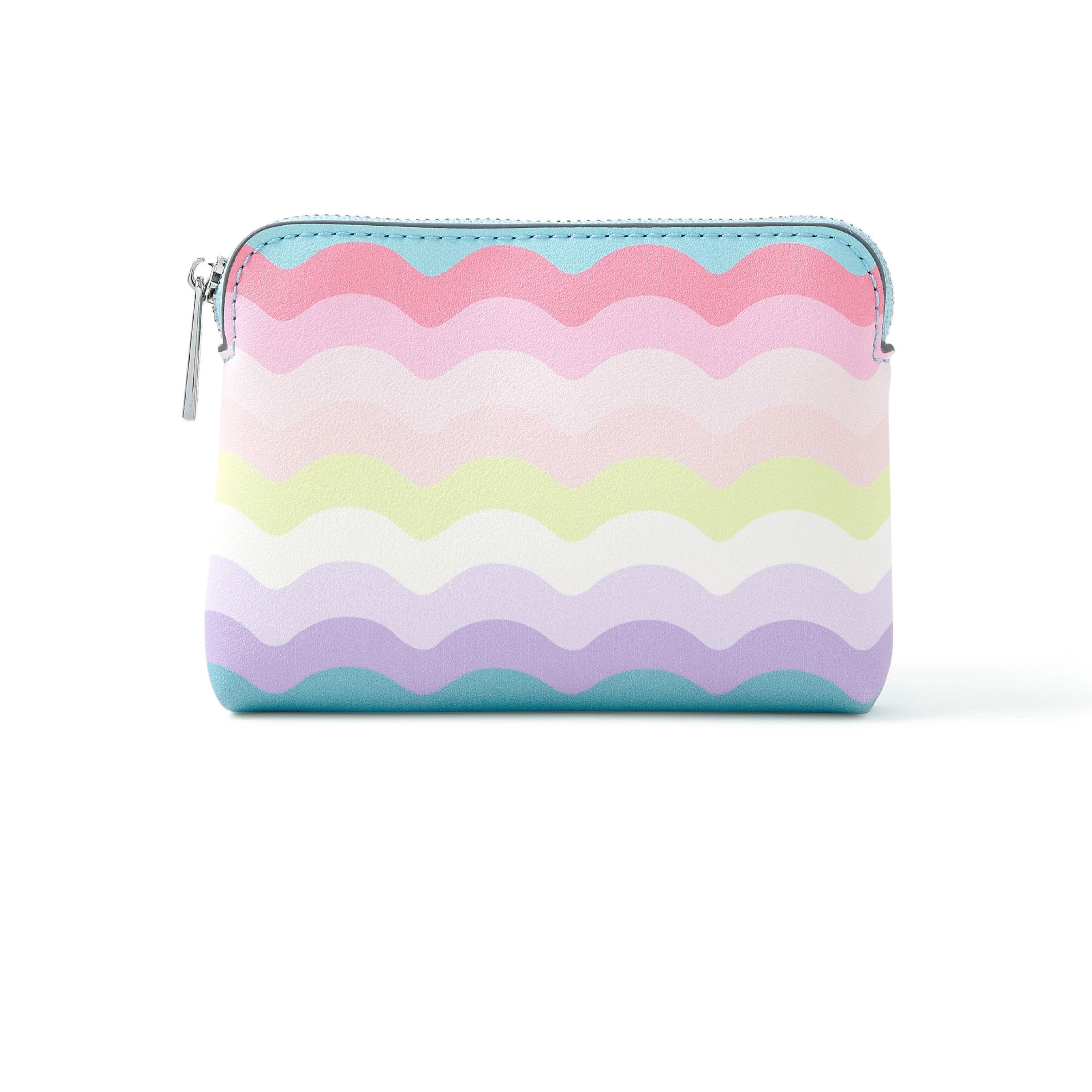 Accessorize London Women's Faux Leather Pink Rainbow Coin Purse