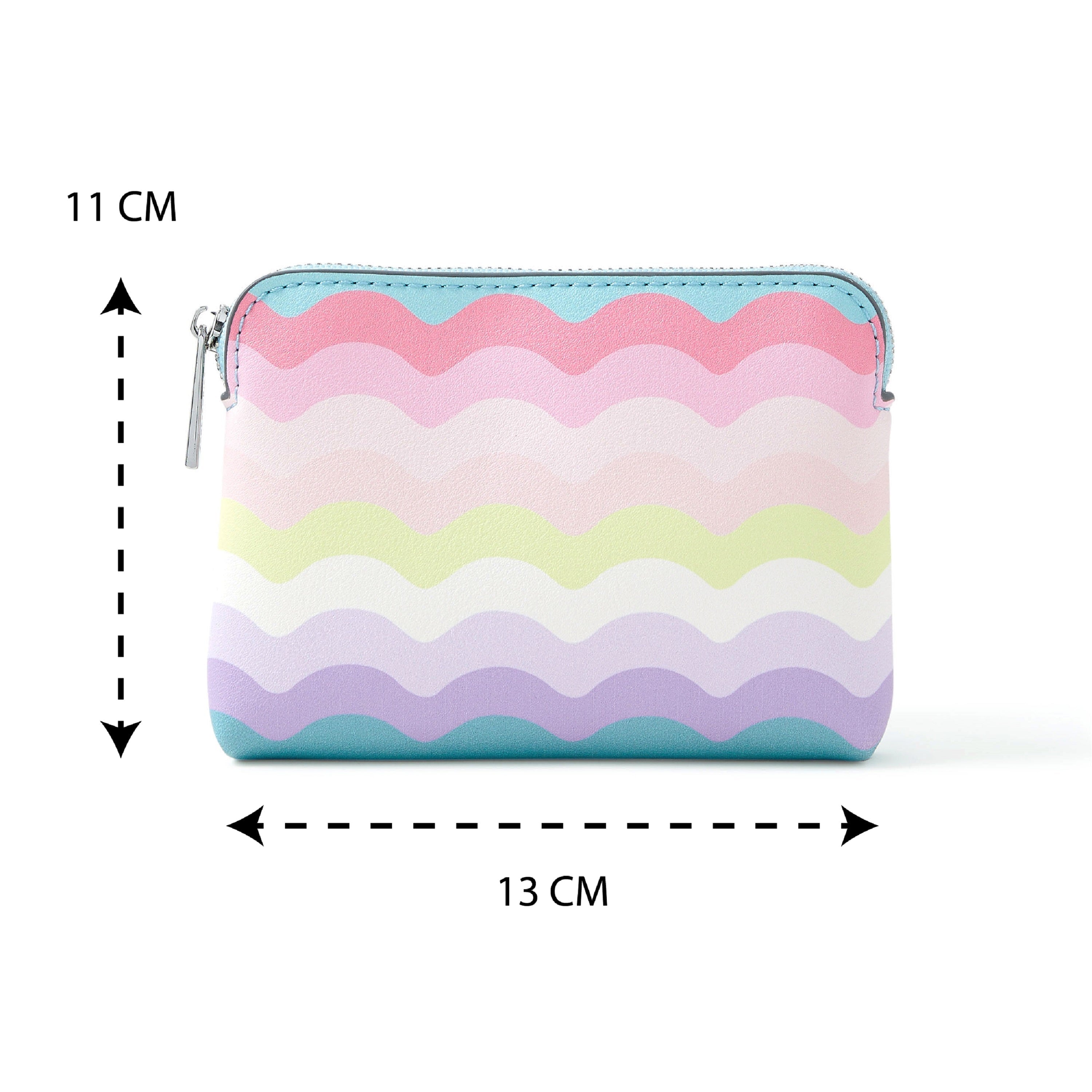 Accessorize London Women's Faux Leather Pink Rainbow Coin Purse