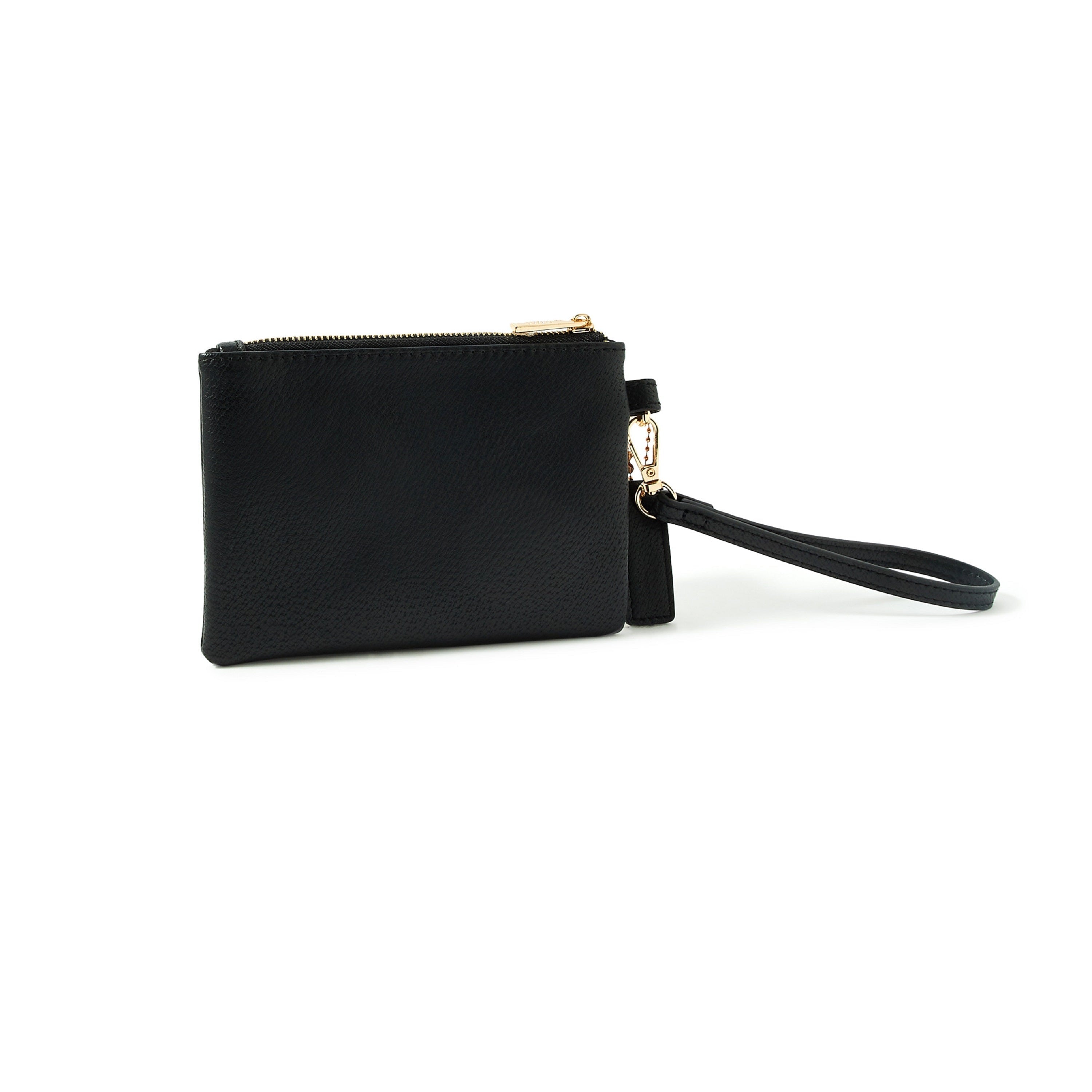 Accessorize London Women's Faux Leather Black Charm Wristlet Wallet
