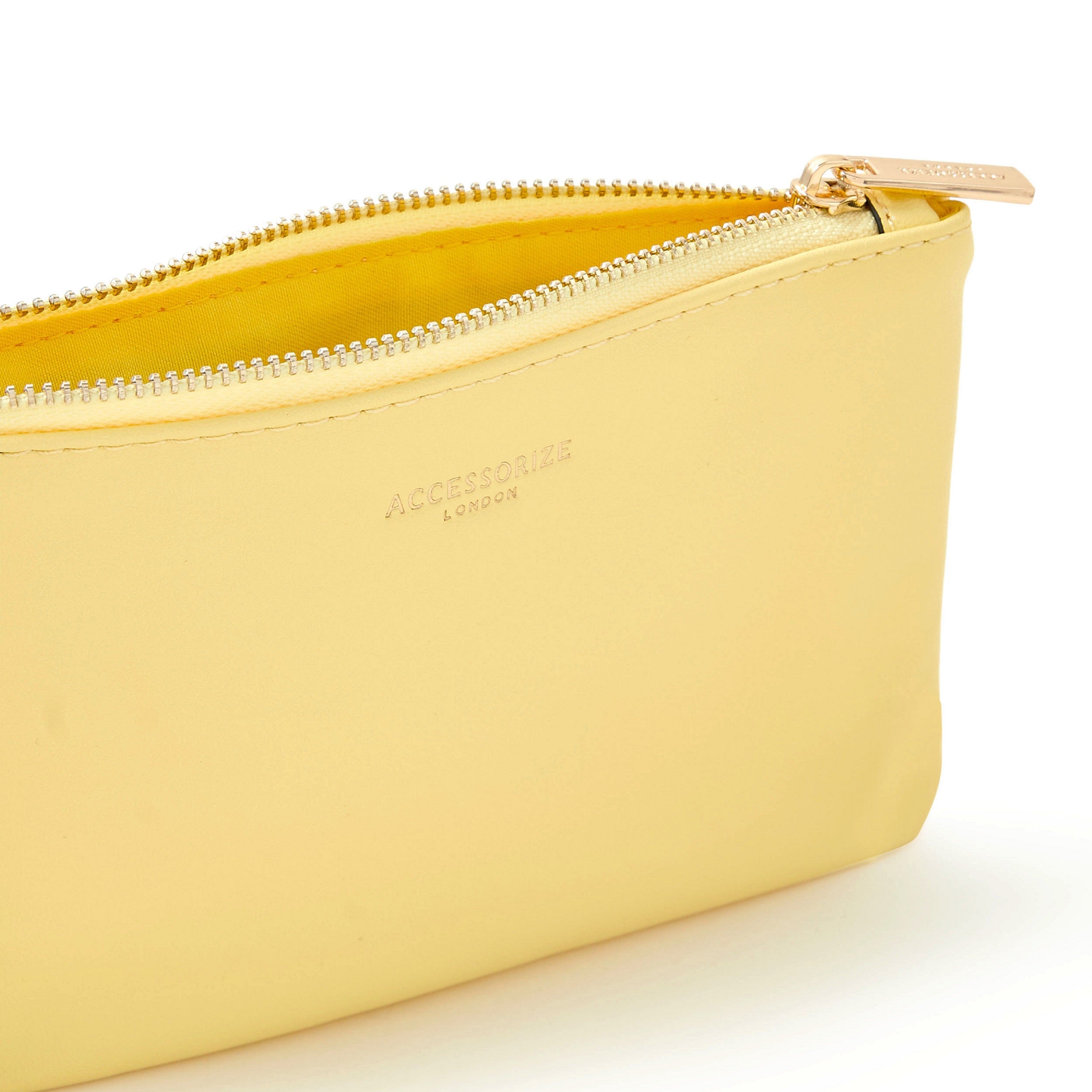 Accessorize London Women's Faux Leather Yellow Charm Wristlet Wallet