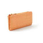 Accessorize London Women's Faux Leather Orange Zip Purse Wallet