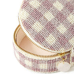 Accessorize London Women's Lilac Gingham Beaded Jewellery Box