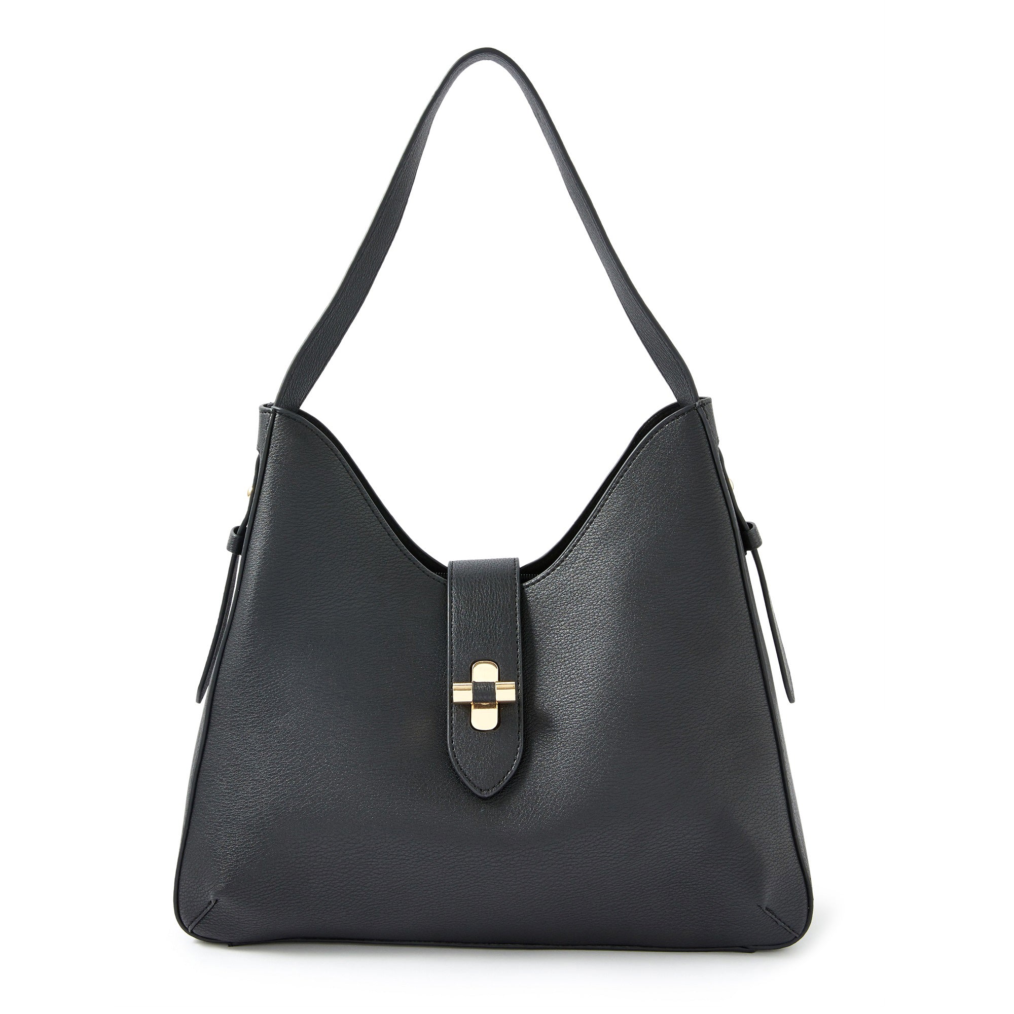 Accessorize London women's black Talia Large Twistlock bag