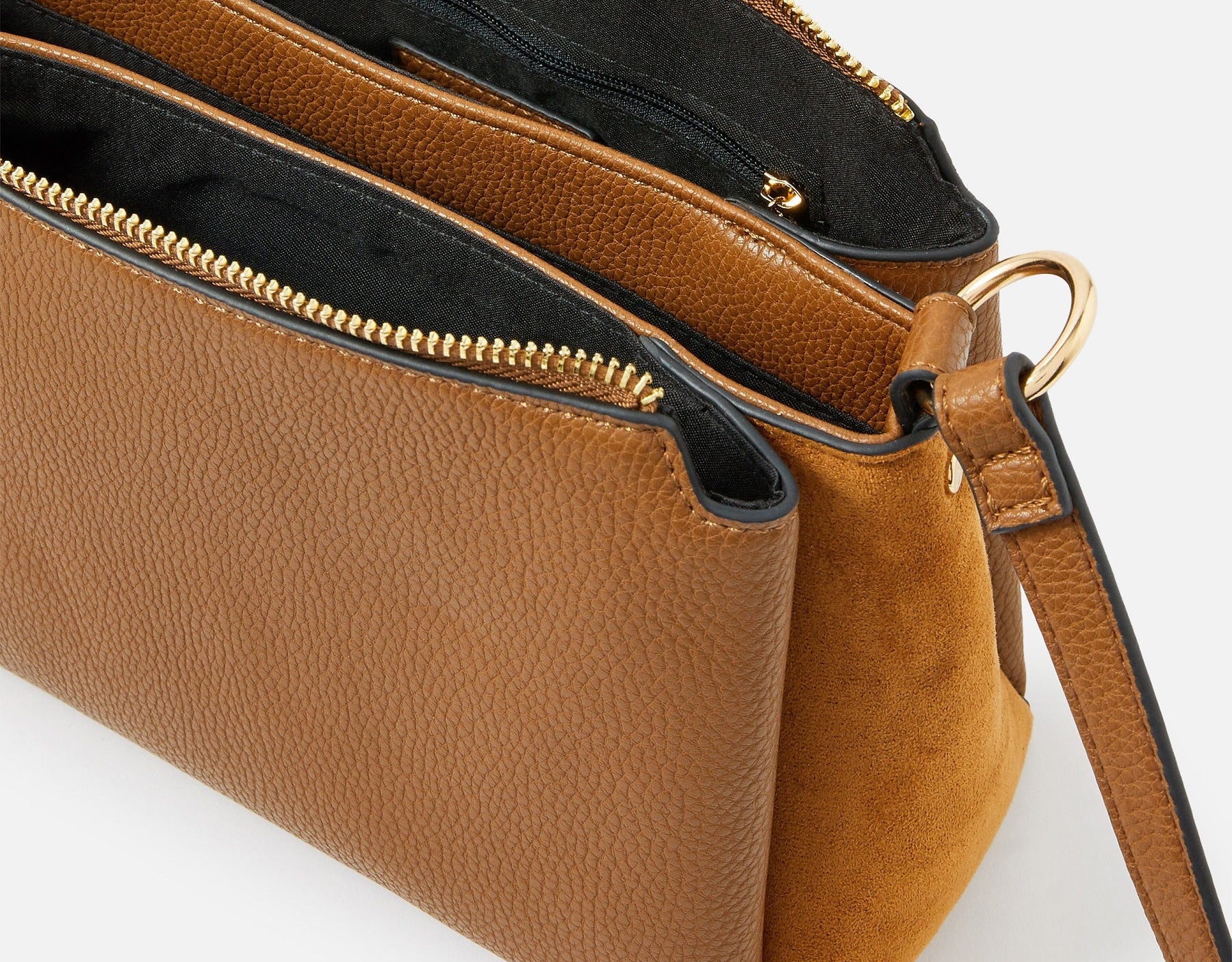 Accessorize London women's tan Sofia Suedette sling bag