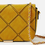 Accessorize London women's yellow Elin sling bag
