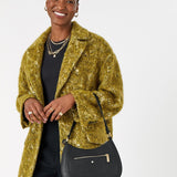 Accessorize London women's Black Jenna Shoulder Zip Bag