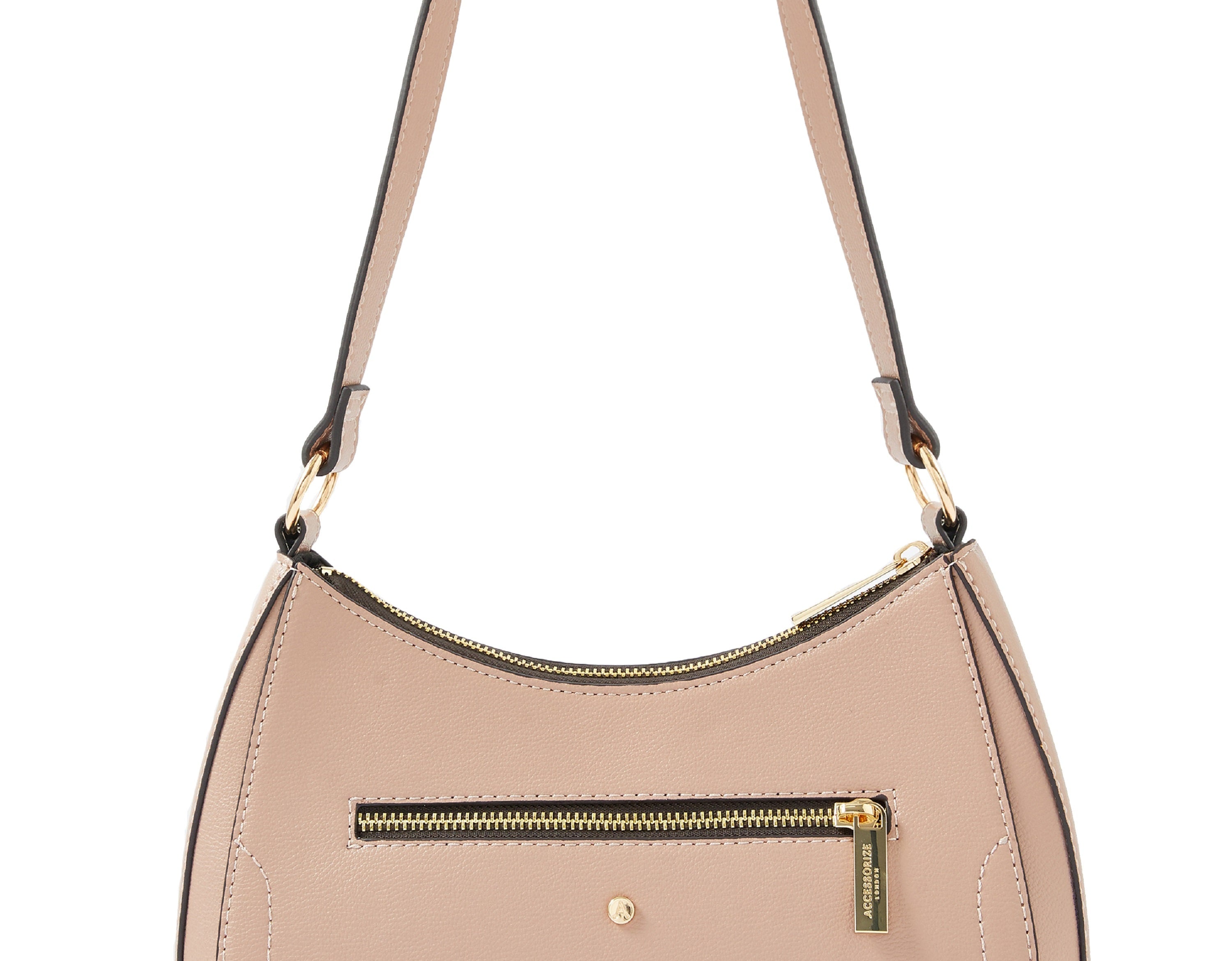Accessorize London women's Pink Jenna Shoulder Zip Bag