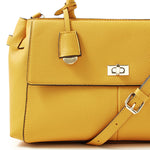 Accessorize London Women's Faux Leather yellow Sandra Grab Bag