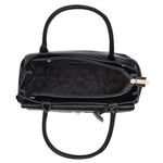Accessorize London Women's Faux Leather Black Sandra Grab Bag