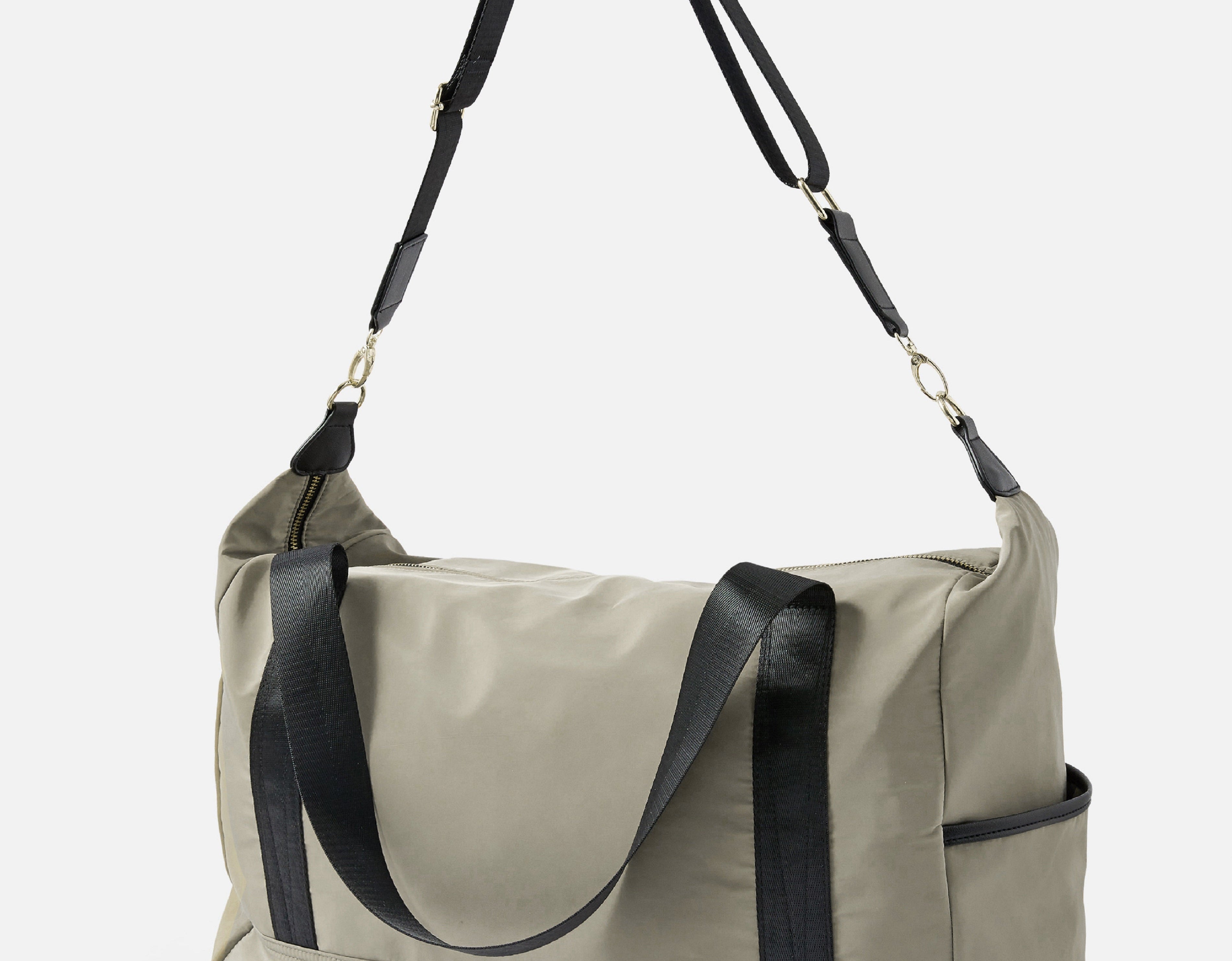 Accessorize London women's Beige Rowan Large Weekender bag
