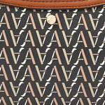 Accessorize London women's Faux Leather Tan Mika Monogram Baguette Bag