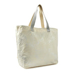 Accessorize London Women's Cotton Silver Mia Metallic Tote Bag
