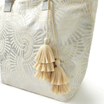 Accessorize London Women's Cotton Silver Mia Metallic Tote Bag