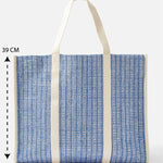 Accessorize London women's Blue Fabric Kai Webbing Woven Tote bag