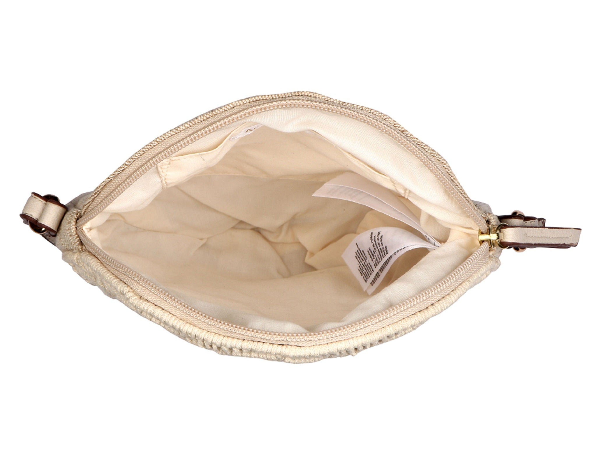 Accessorize London Women's White Fabric Mila Macrame Round Sling Bag