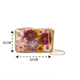 Accessorize London Women's Pink Canvas 3D Floral Clutch Party Bag
