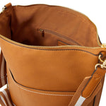 Accessorize London women's Faux Leather Tan Sasha Stitch Shoulder Sling bag
