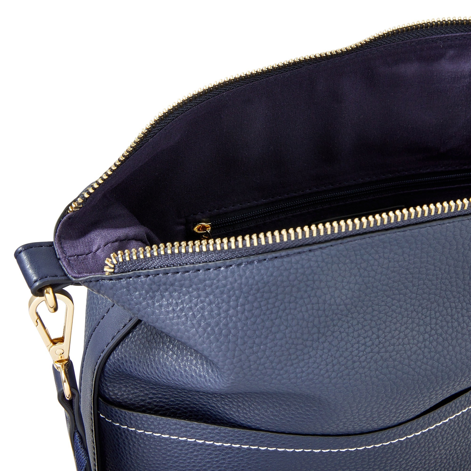 Accessorize London women's Faux Leather Navy Sasha Stitch Shoulder Sling bag