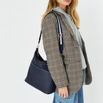 Accessorize London women's Faux Leather Navy Sasha Stitch Shoulder Sling bag