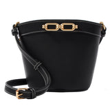 Accessorize London women's Faux Leather Danielle Detail Black Sling Bag