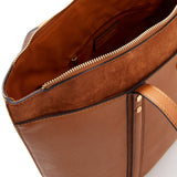 Accessorize London Women's Faux Leather Tan Maddox Tote