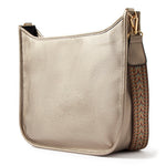 Accessorize London women's Faux Leather Gold Maci Large Messenger Sling bag