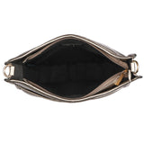 Accessorize London women's Faux Leather Gold Maci Large Messenger Sling bag