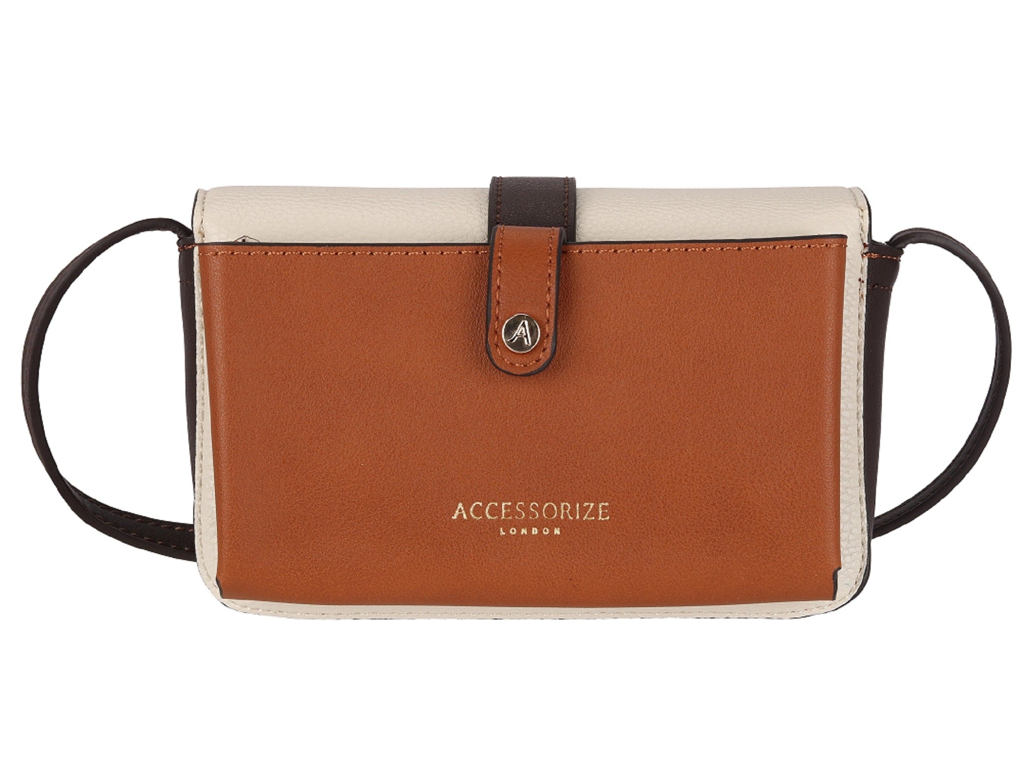 Accessorize London women's Faux Leather Cream Chloe Sling satchel bag