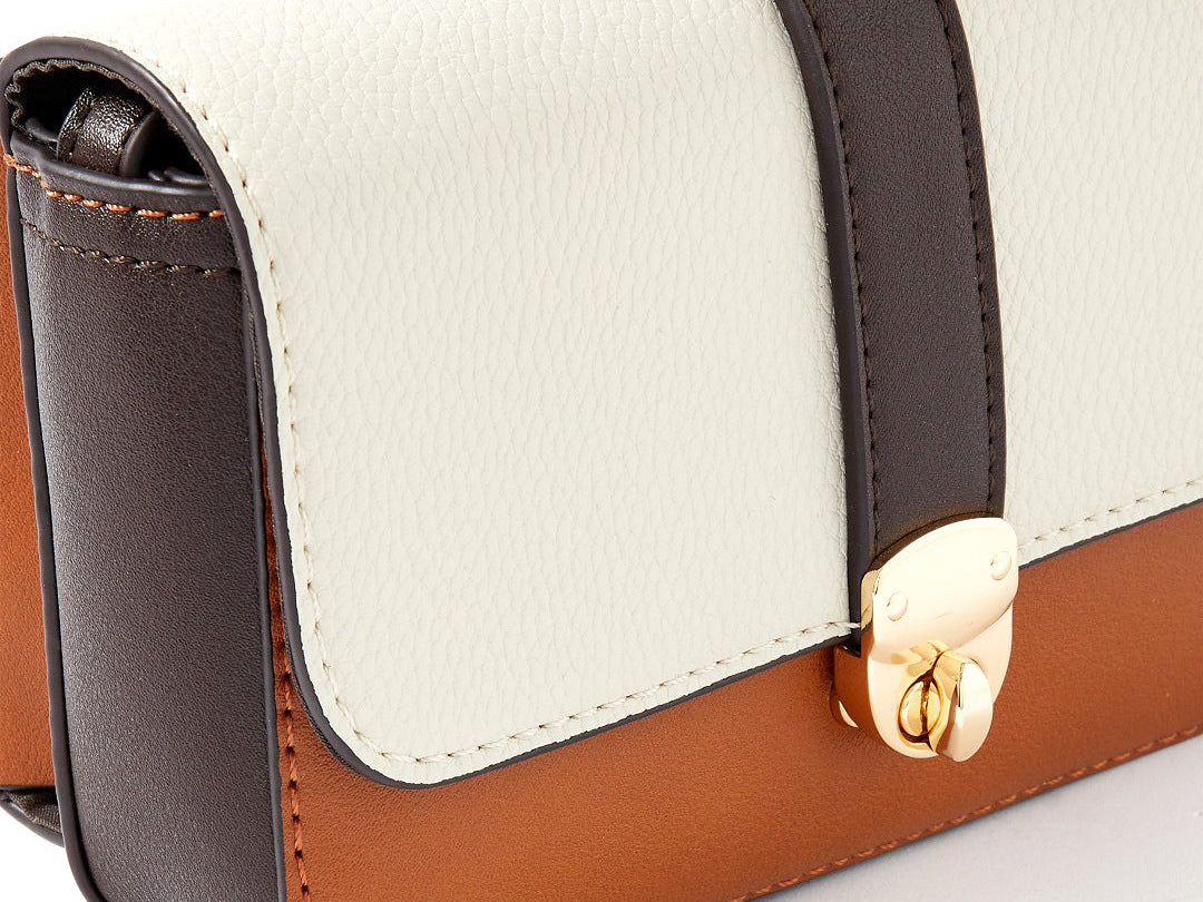 Accessorize London women's Faux Leather Cream Chloe Sling satchel bag