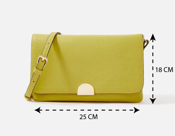 Accessorize London women's Faux Leather Lime Callie Sling bag