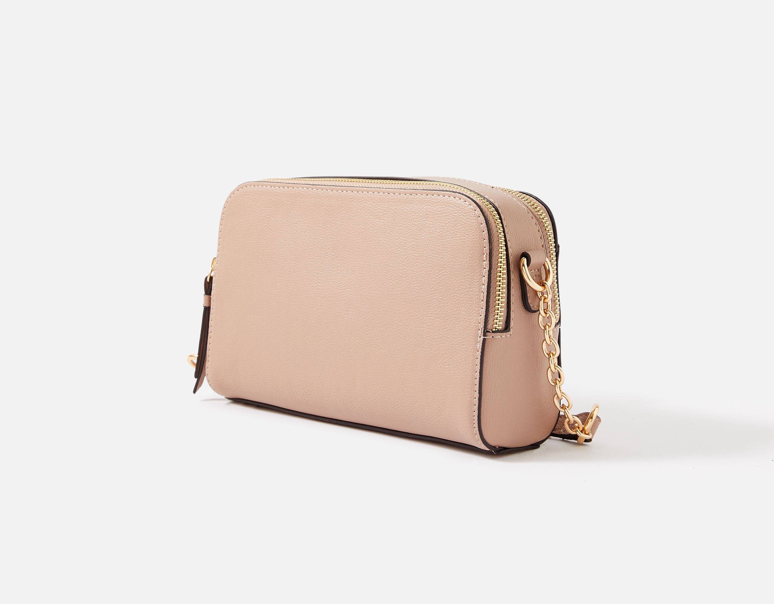 Accessorize London women's Faux Leather Pink Leona Lock Sling bag