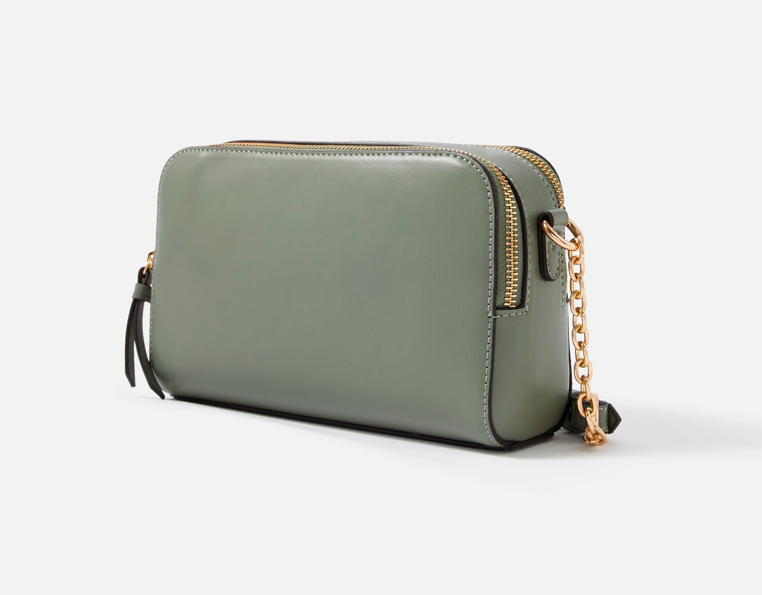 Accessorize London women's Faux Leather Green Leona Lock Sling bag