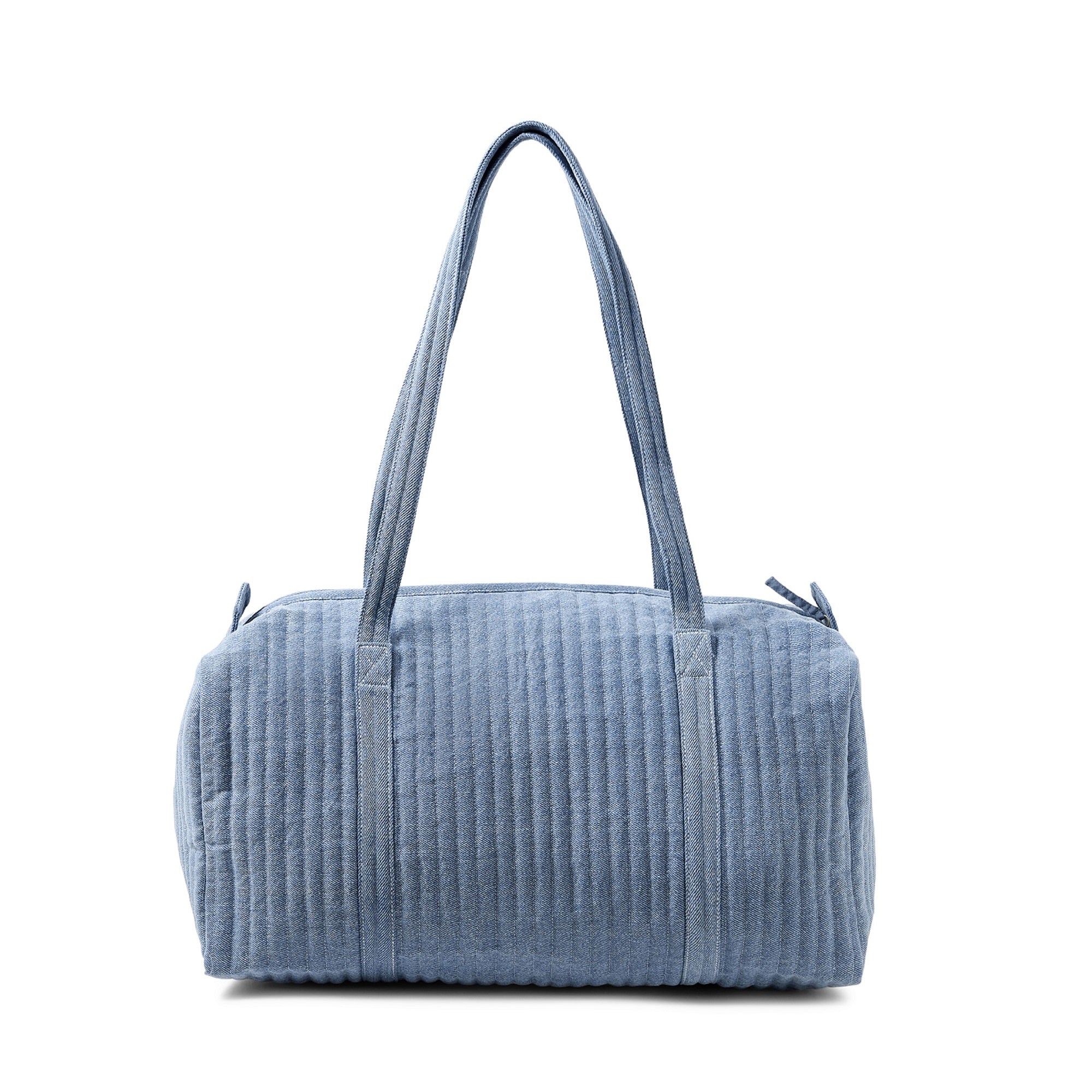 Accessorize London women's Blue Denim Weekender Travel bag