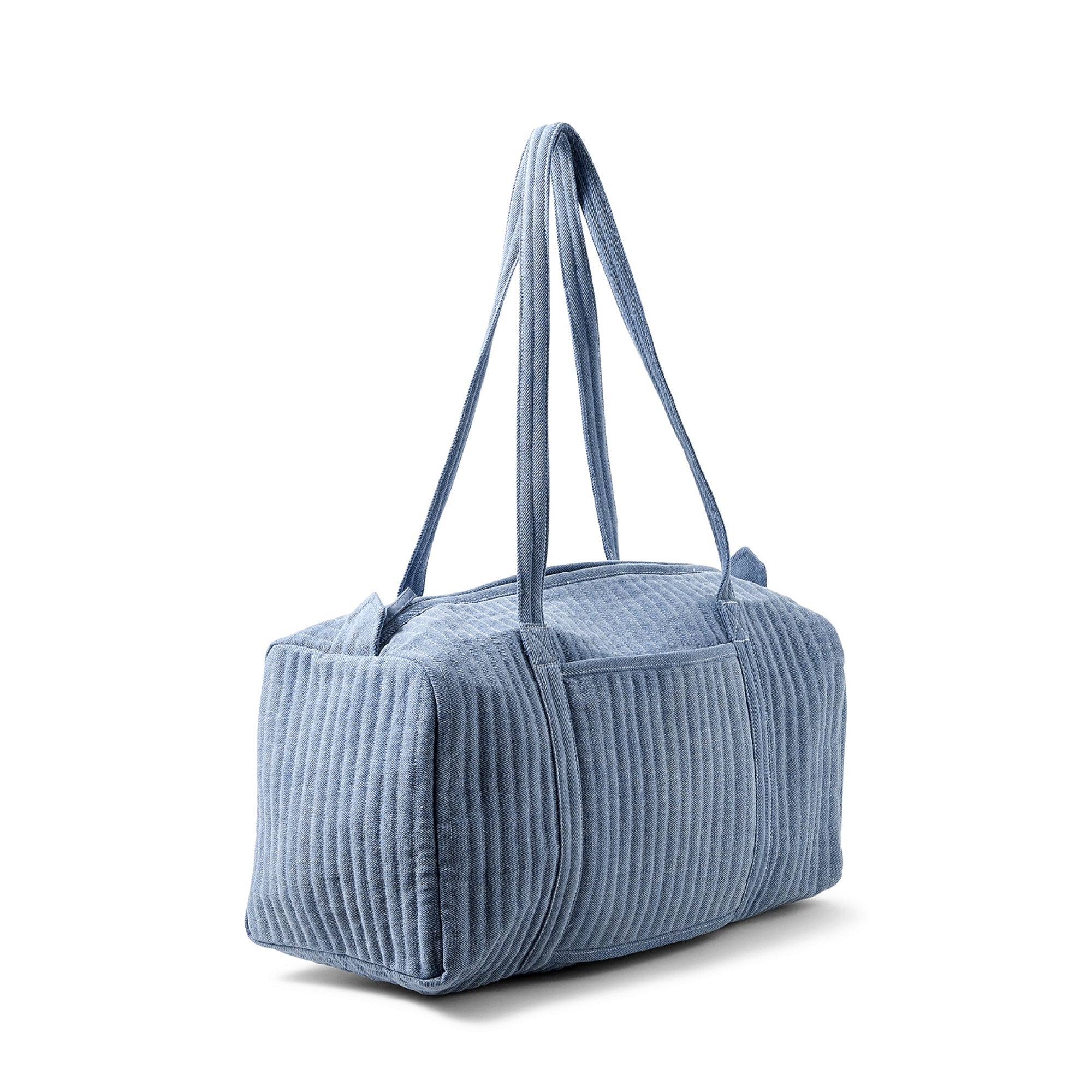 Accessorize London women's Blue Denim Weekender Travel bag