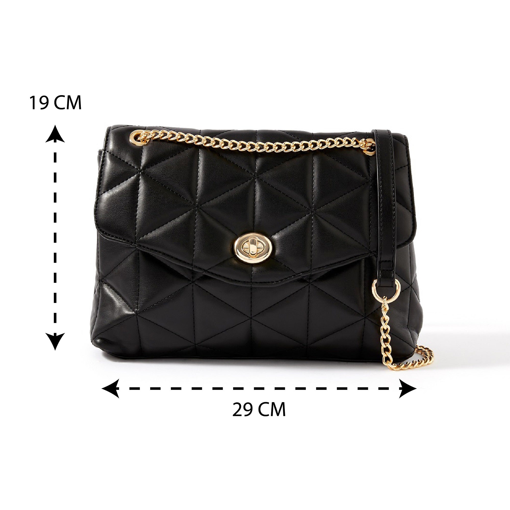 Black quilted best sale shoulder bag