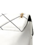 Accessorize London women's Faux Leather White Ava Quilt Shoulder Sling bag