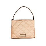 Accessorize London women's Faux Leather Rose gold Quilted Handheld Small Satchel bag