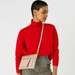 Accessorize London women's Faux Leather Pink Ella Messenger Sling bag