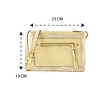 Accessorize London women's Faux Leather Gold Ella Messenger Sling bag