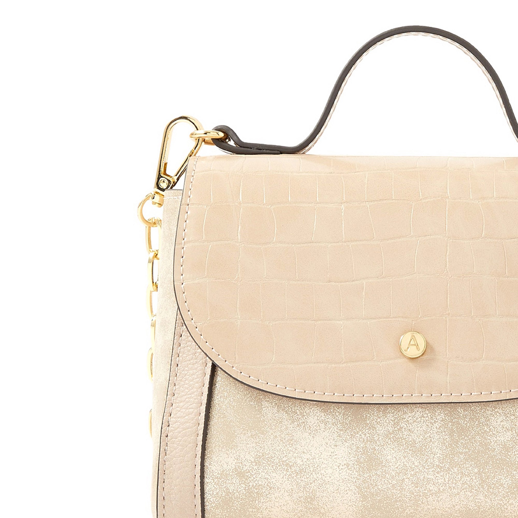 Accessorize London women's Faux Leather Pink Eleanor Tophandle Satchel Sling bag