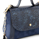 Accessorize London women's Faux Leather Navy Eleanor Tophandle Satchel Sling bag