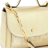 Accessorize London women's Faux Leather Gold Eleanor Tophandle Satchel Sling bag