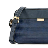 Accessorize London women's Faux Leather Navy Piper Sling bag