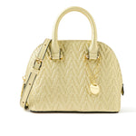 Accessorize London Women's Faux Leather Gold A Logo Handheld Bag