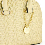 Accessorize London Women's Faux Leather Gold A Logo Handheld Bag