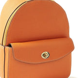 Accessorize London Women's Faux Leather Orange Ricki small backpack