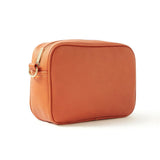 Accessorize London Women's Faux Leather Orange Leopard strap camera Sling bag