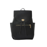 Accessorize London Women's Faux Leather Black Nikki zip backpack bag