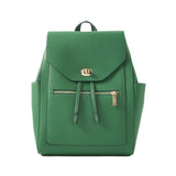 Accessorize London Women's Faux Leather Green Nikki zip backpack bag